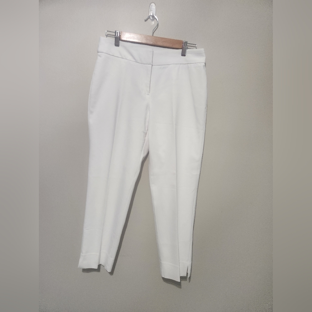 Michael Kors Womens White Ankle Pant Size 6 Slits at Ankle